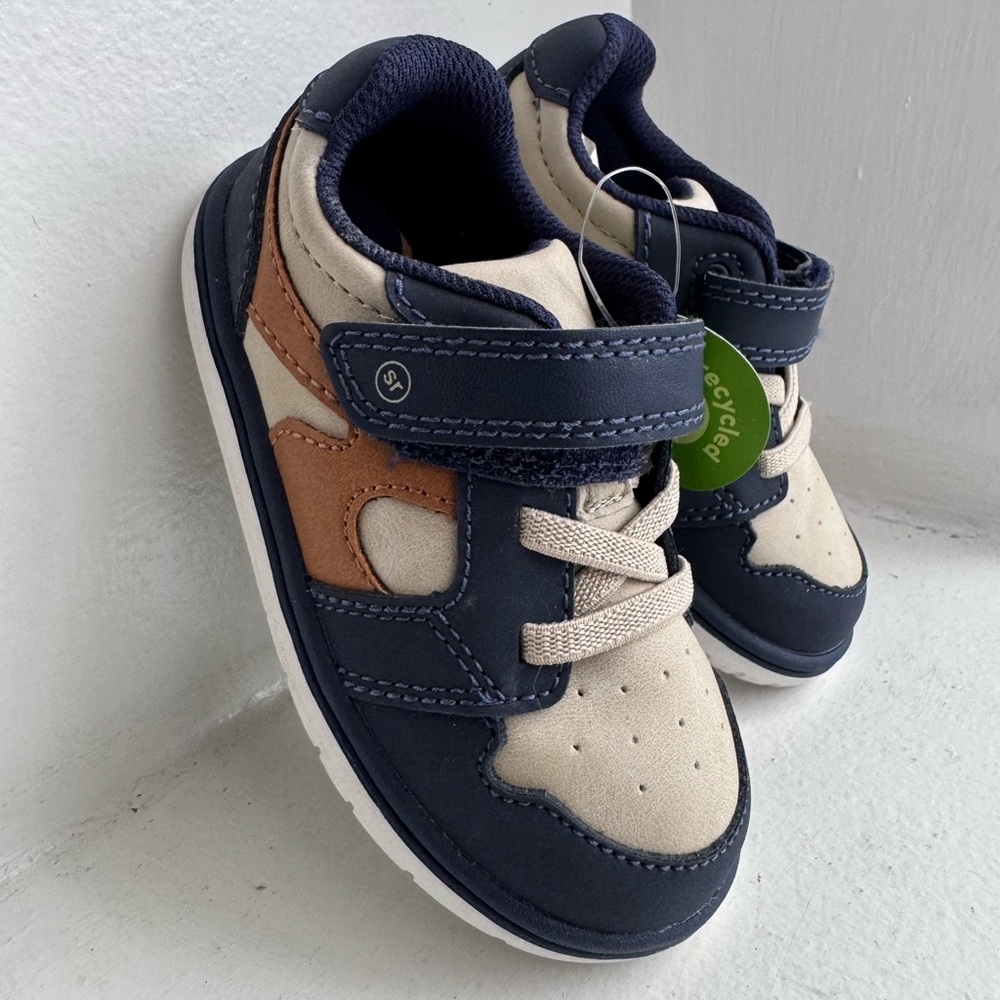 Stride Rite Navy and Tan Kids Sneakers